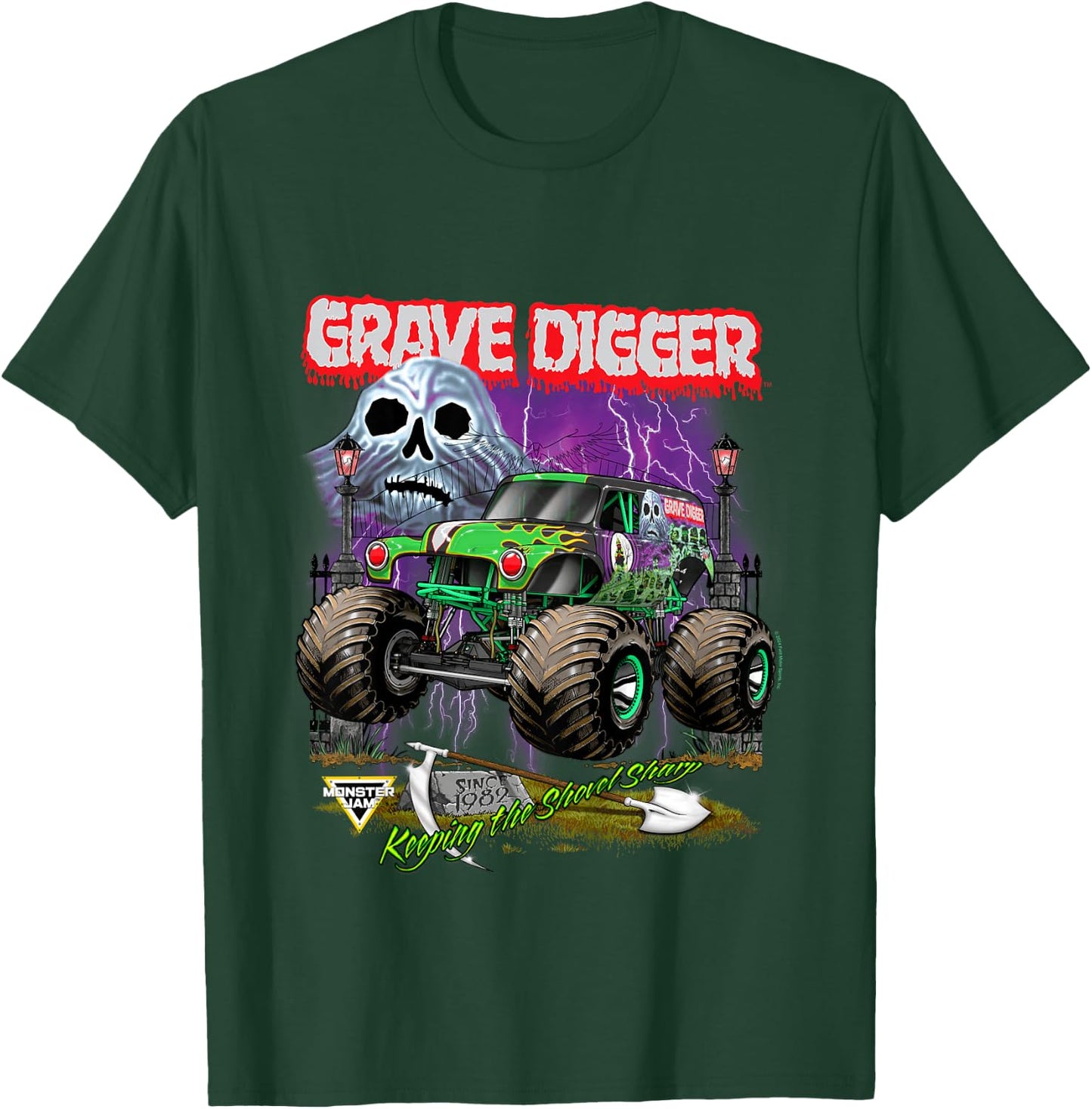 Monster Jam Grave Digger Shovel Sharp T-Shirt - T-Shirt | Forest