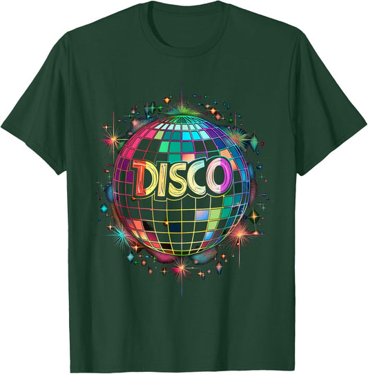 colored Disco Ball Vintage Retro House discoball cool party T-Shirt - T-Shirt | Forest