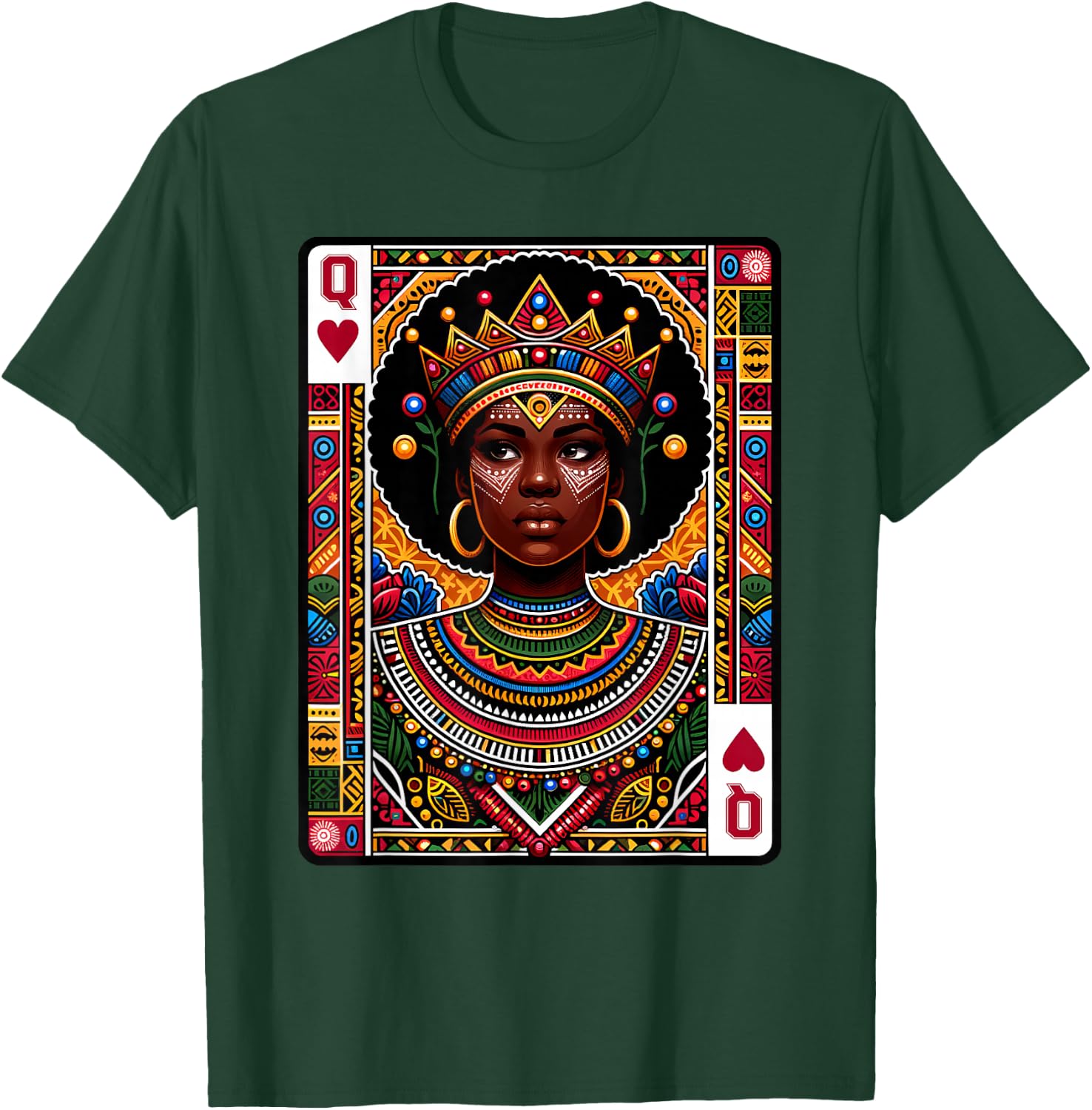 African Queen Card Melanin Black Pride BLM Juneteenth T-Shirt - T-Shirt | Forest