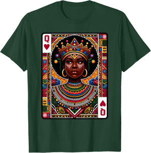 African Queen Card Melanin Black Pride BLM Juneteenth T-Shirt - T-Shirt | Forest
