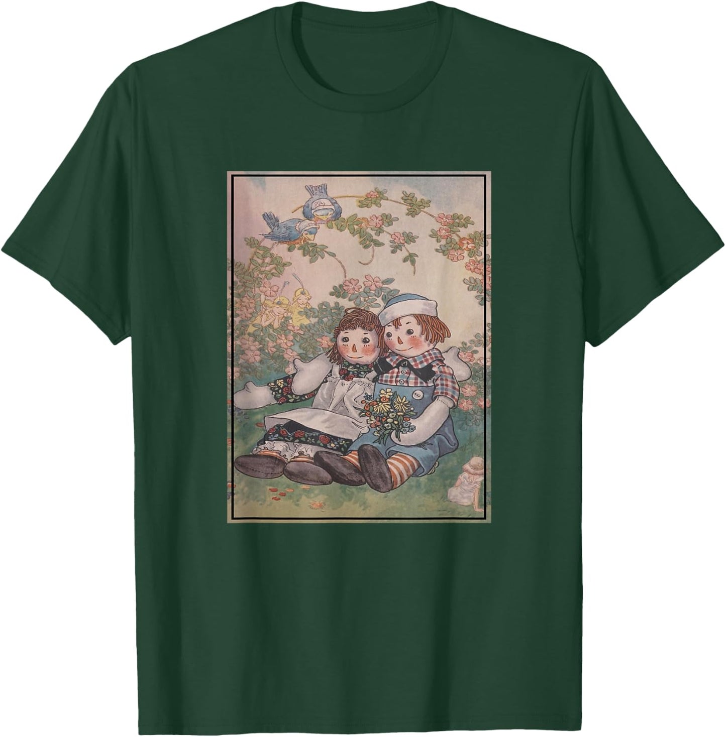 Raggedy Ann & Andy in The Flower Garden T-Shirt - T-Shirt | Forest