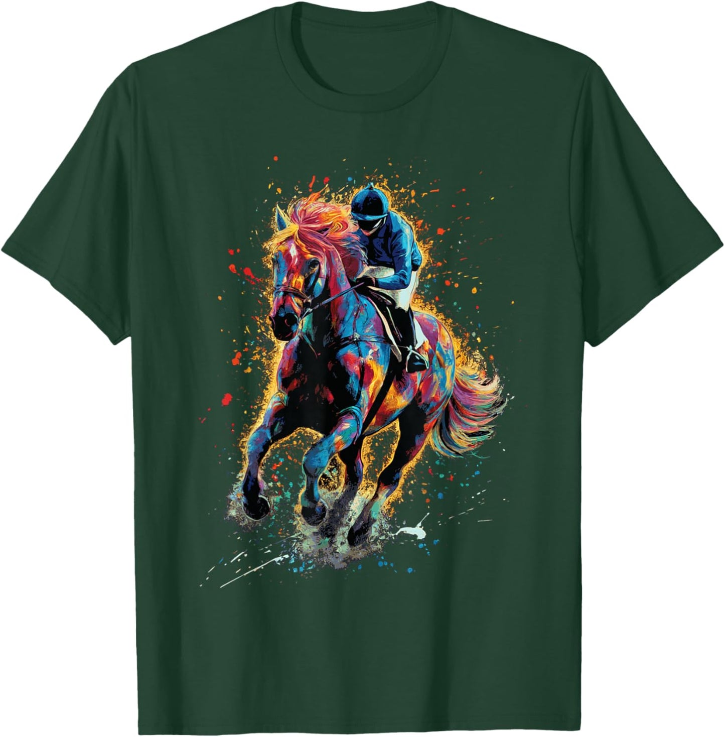 Horse Lover Woman Racing For Horse Racing Jockey Woman T-Shirt - T-Shirt | Forest