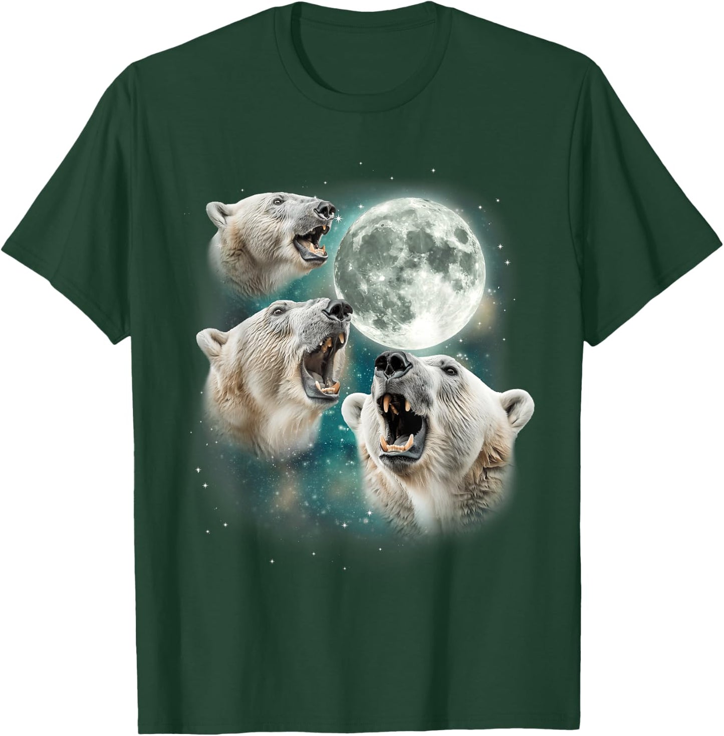 3 Snow Bear Moon | Funny Arctic Wildlife Howling Parody T-Shirt - T-Shirt | Forest