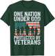 One Nation Under God Protected by Veterans T-Shirt - T-Shirt | Forest