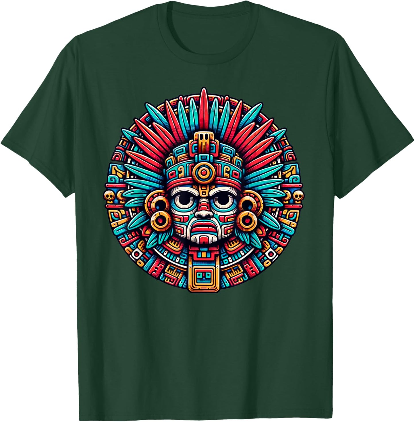 Aztec Mythological God and king of Mictlan Apparel Mictlantecuhtli Aztec God And Ancient Aztecs Mythology T-Shirt - T-Shirt | Forest