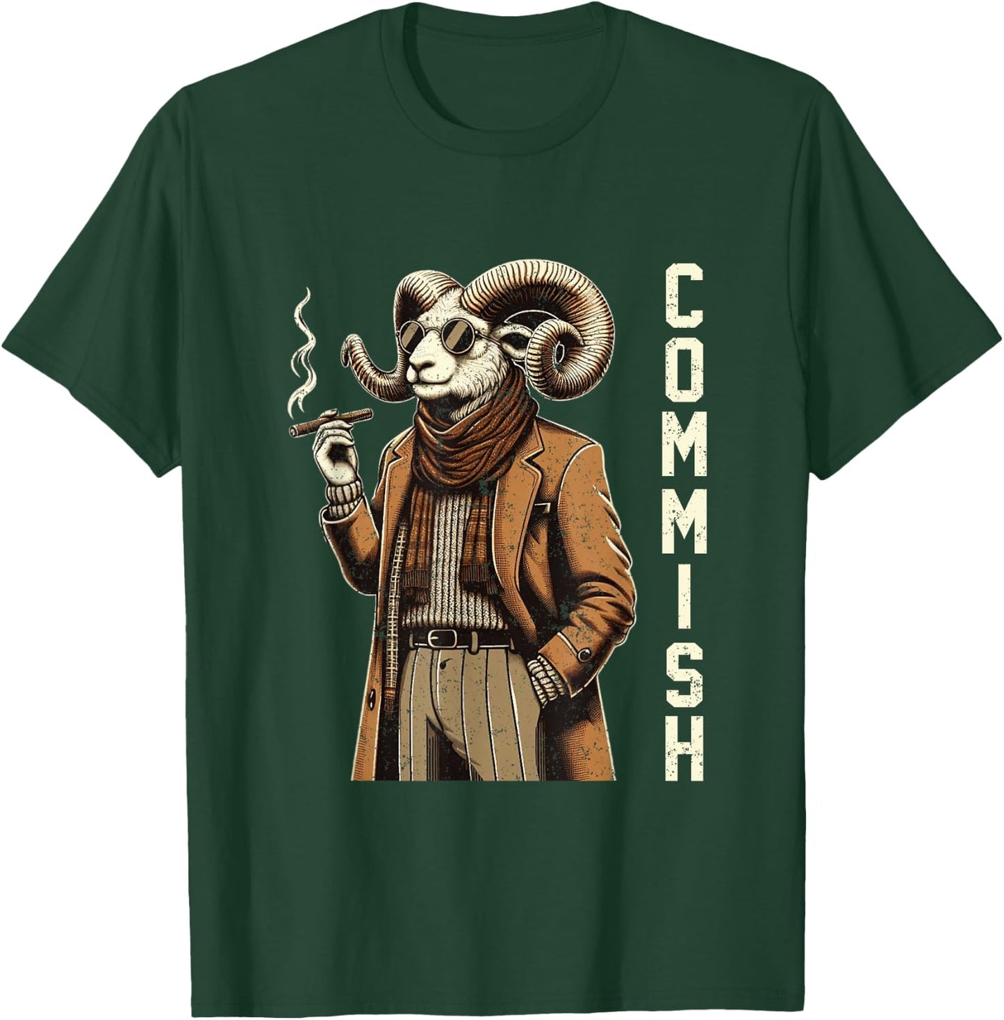 Fantasy Football Commissioner Funny Draft Goat Commish T-Shirt - T-Shirt | Forest