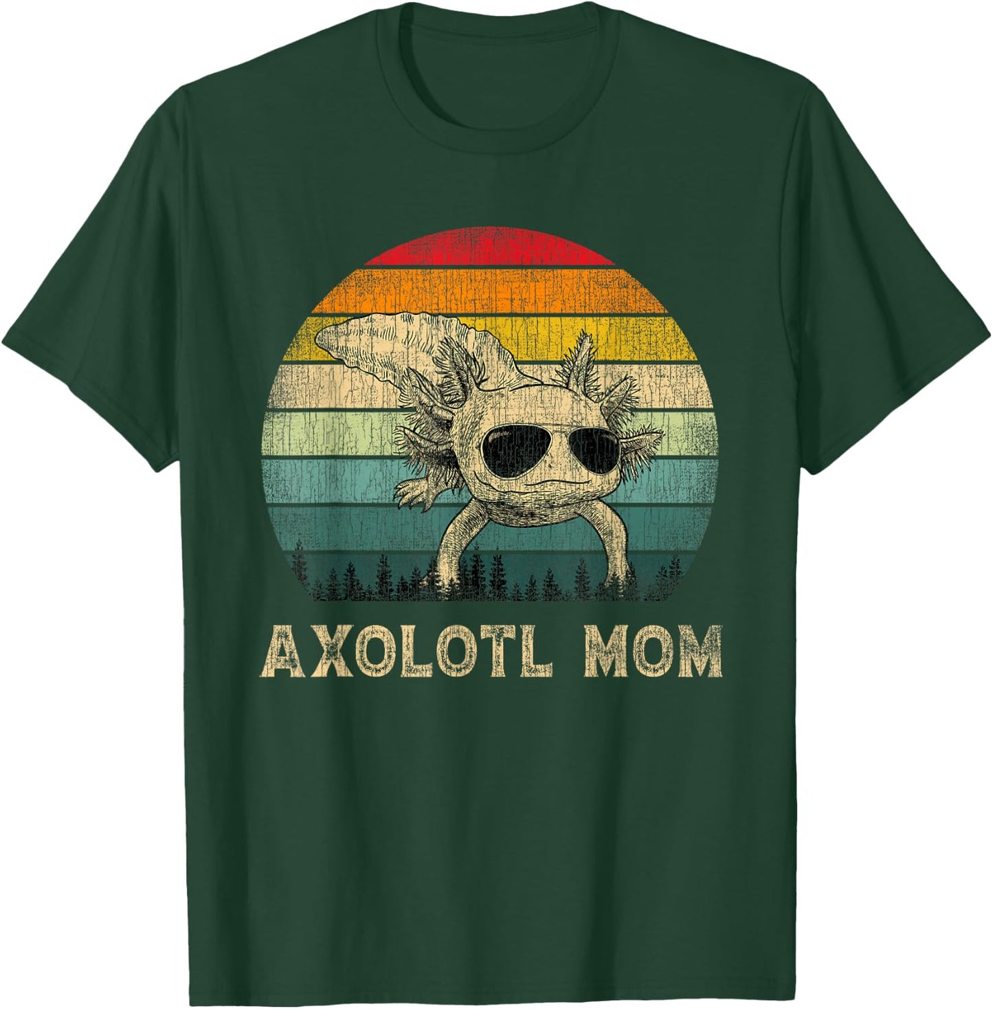 Vintage Axolotl Mom Axolotl Lovers Mommy Mother's Day T-Shirt - T-Shirt | Forest