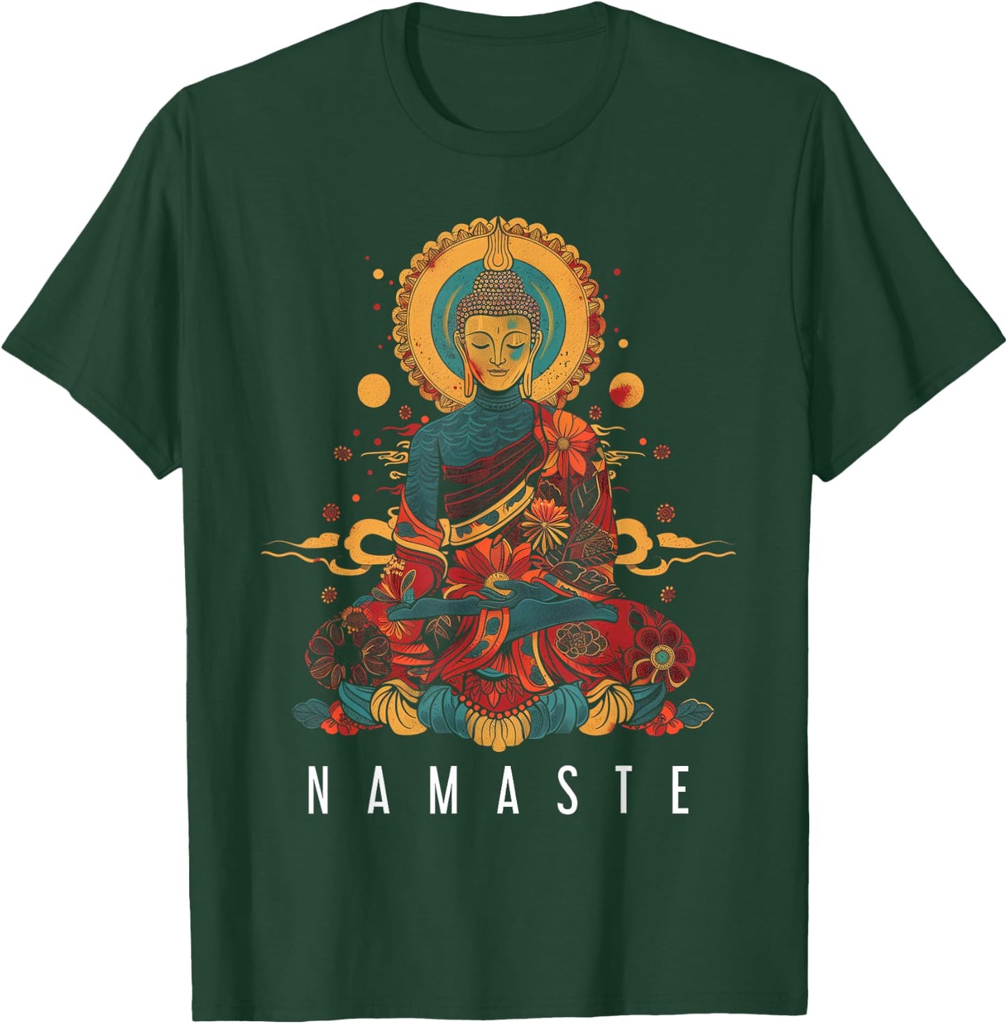 Buddha Namaste Buddhism Vintage Zen Buddhist Yoga T-Shirt - T-Shirt | Forest