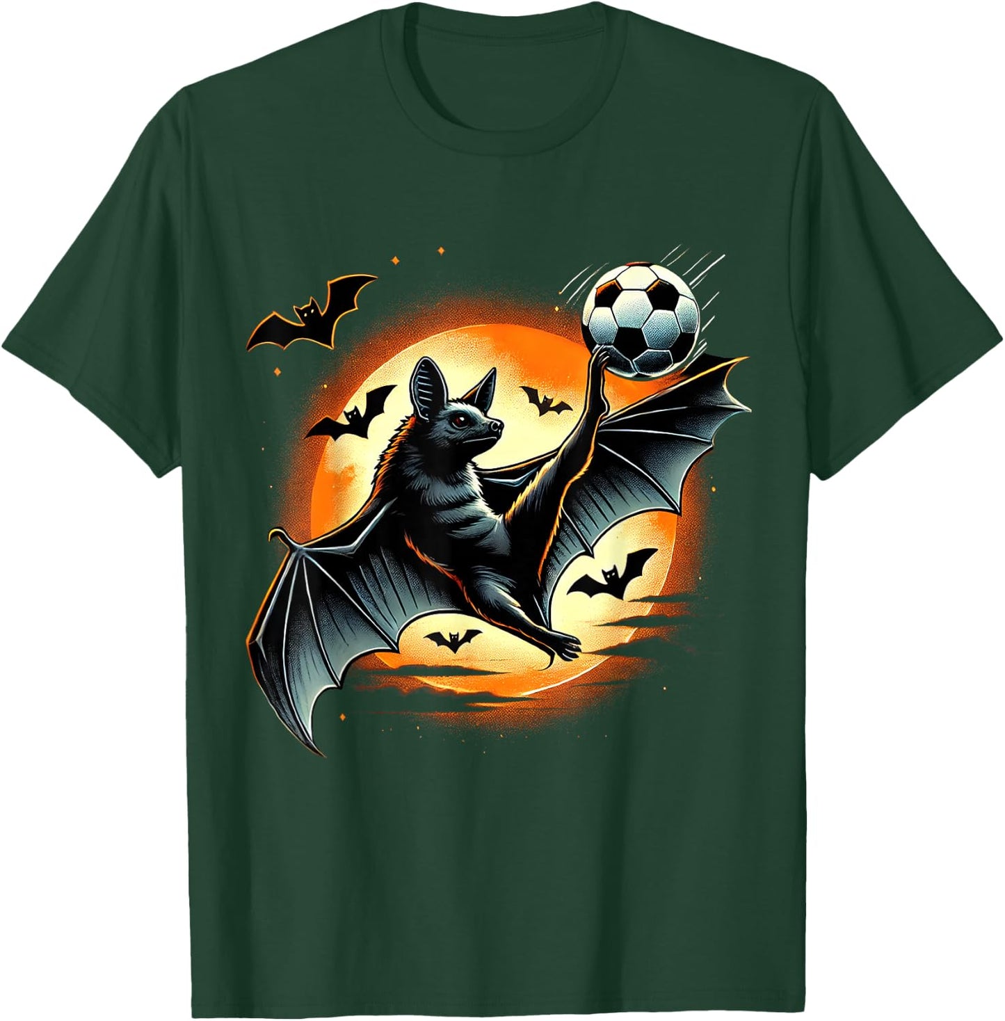 Funny Bat Playing Soccer, Halloween Costume Boys Girls T-Shirt - T-Shirt | Forest