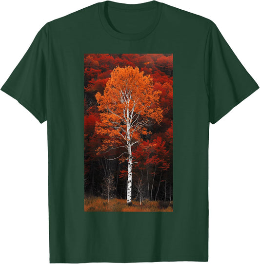 Birch Autumn Fall colors Birch tree Forest Nature T-Shirt - T-Shirt | Forest