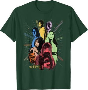 Star Wars The Acolyte Disney+ Retro Colour Block Characters T-Shirt - T-Shirt | Forest