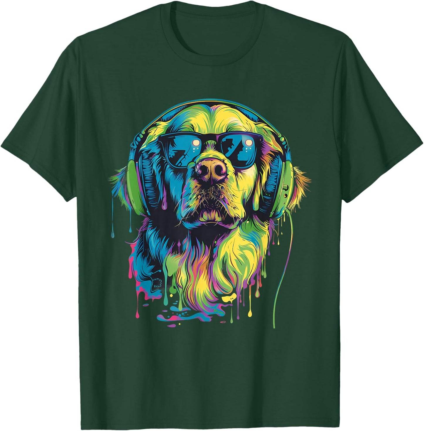 DJ Dog EDM Techno Music Headphones House Music Beatmaker T-Shirt - T-Shirt | Forest