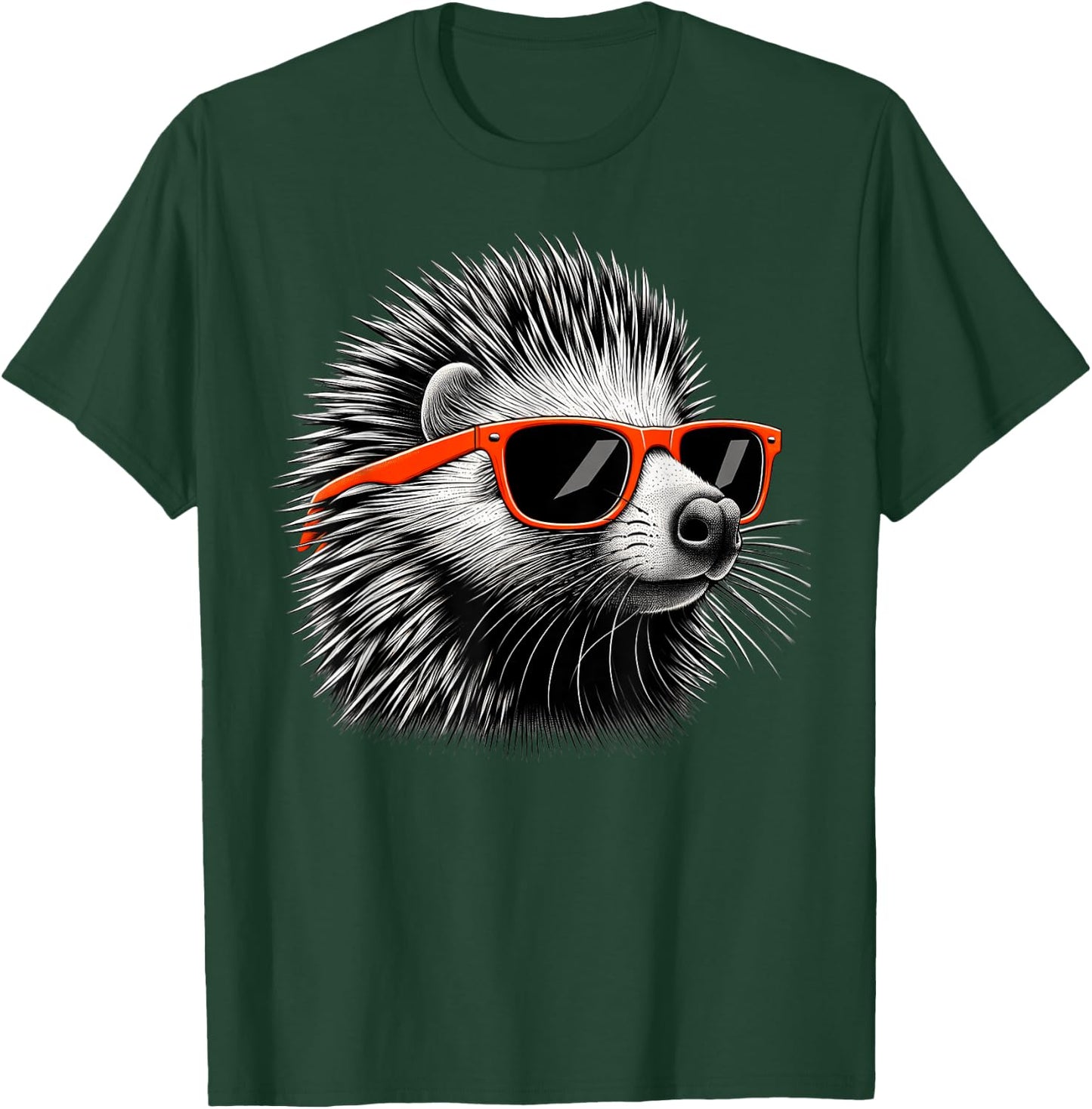 Cool Porcupine Wearing Sunglasses Graphic Art T-Shirt - T-Shirt | Forest