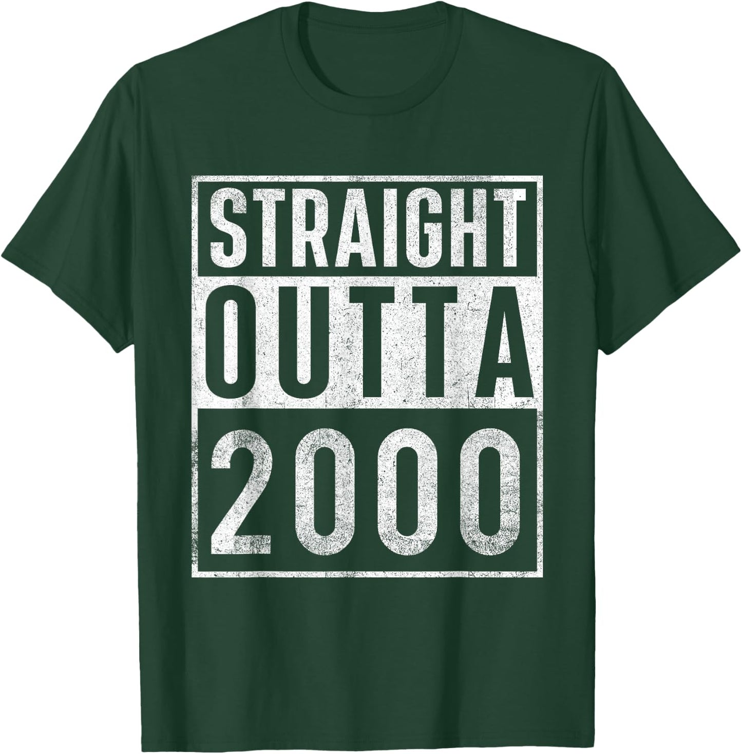 Straight Outta 2000 Year of Birth Birthday T-Shirt - T-Shirt | Forest