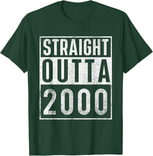 Straight Outta 2000 Year of Birth Birthday T-Shirt - T-Shirt | Forest