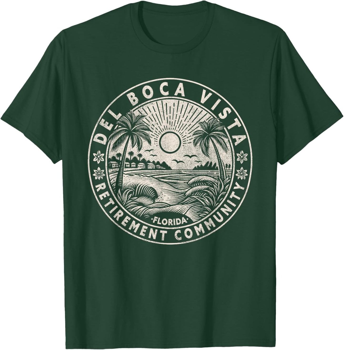 Del Boca Vista Retro Sunset Florida Vintage T-Shirt - T-Shirt | Forest