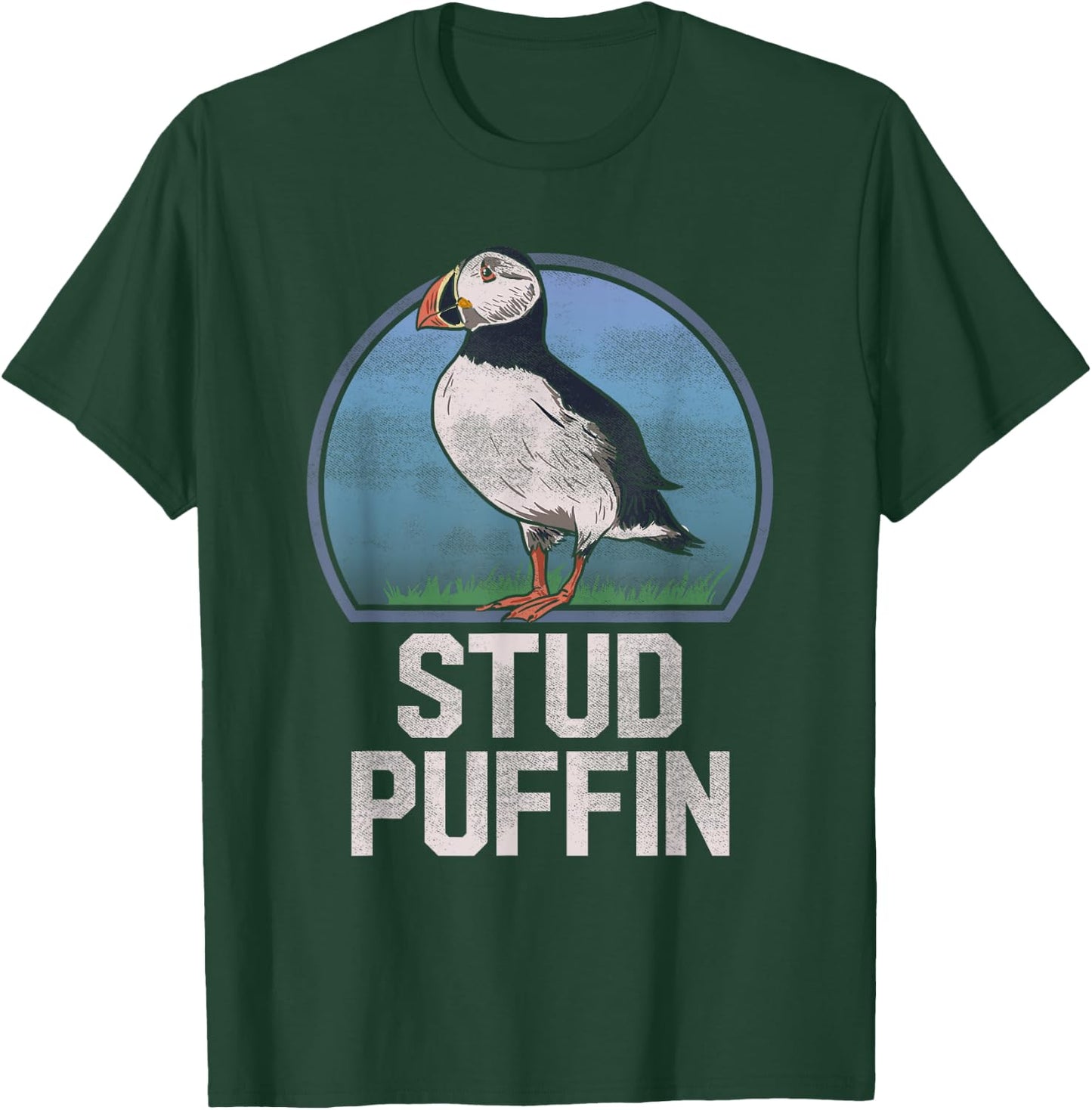 Stud Puffin Funny Seabird Animal Lover Stud Muffin T Shirt T-Shirt - T-Shirt | Forest