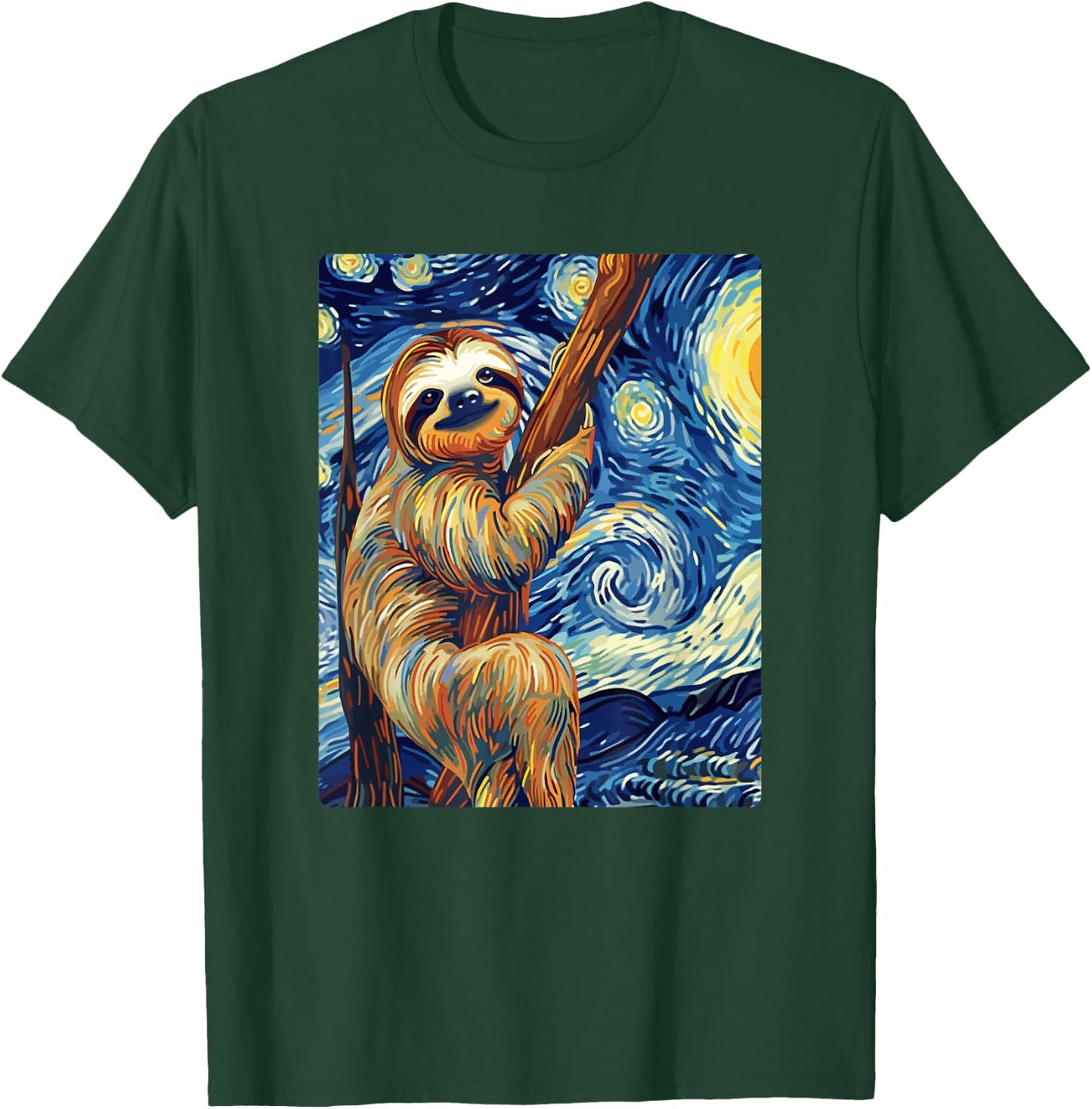 Starry Night Sloth T-Shirt - T-Shirt | Forest