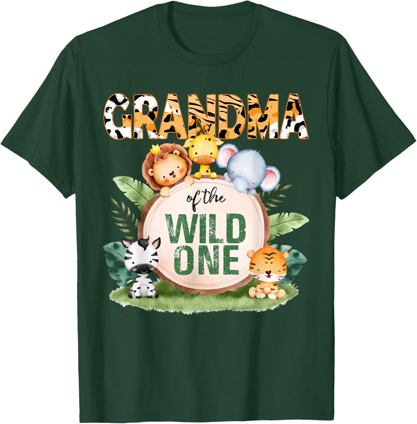 Grandma Of The Wild One 1st Birthday Safari Family Matching T-Shirt - T-Shirt | Forest