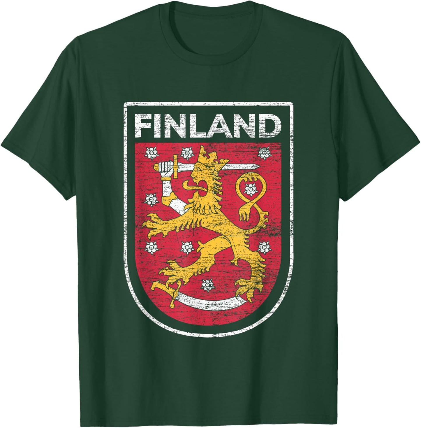 Scandinavia Helsinki & Finland Gifts Finland Western Black Small Short Sleeve Classic Fit Lightweight Lace Embellishment T-Shirt - T-Shirt | Forest