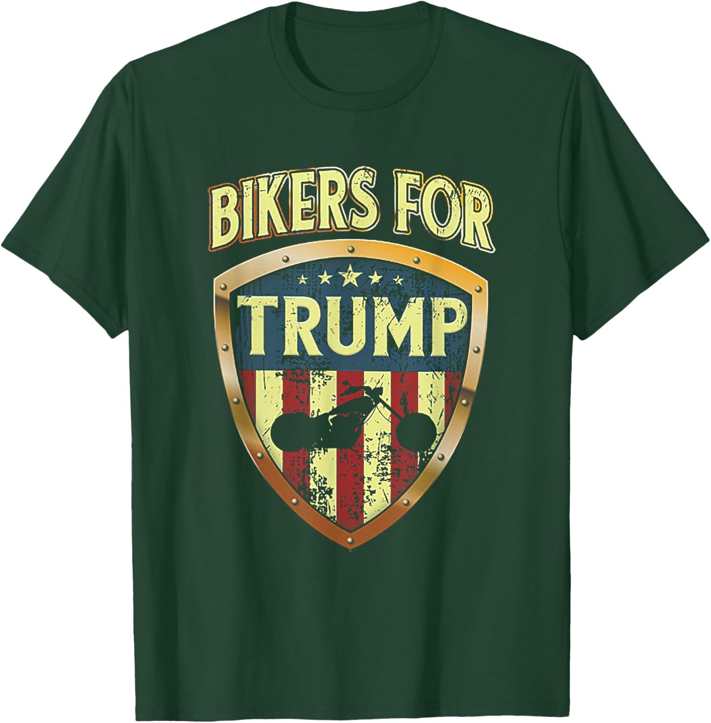 Bikers For Trump Funny Biker Gift T-Shirt - T-Shirt | Forest