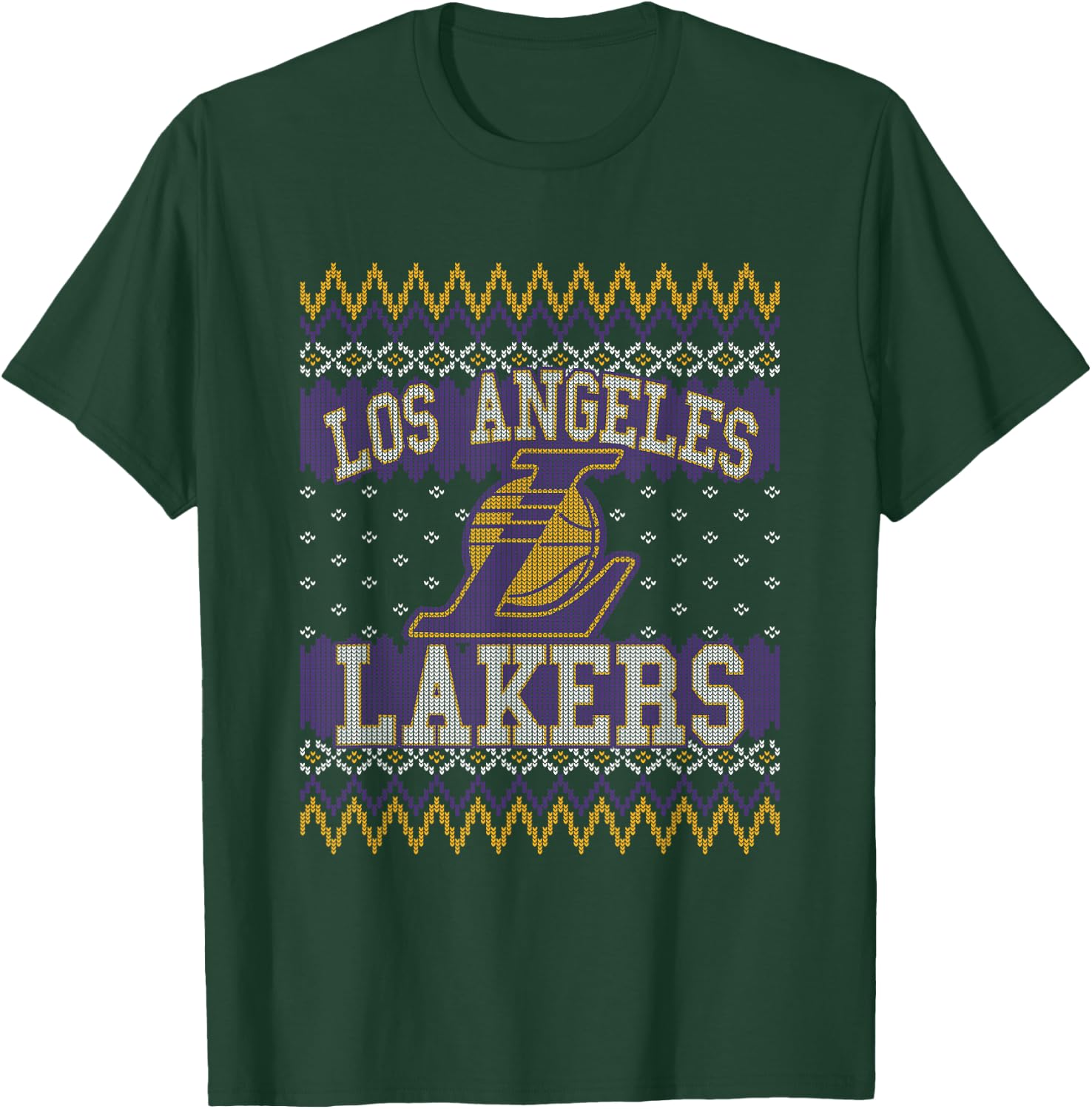 NBA Los Angeles Lakers Ugly Christmas Sweater Style T-Shirt - T-Shirt | Forest