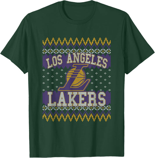 NBA Los Angeles Lakers Ugly Christmas Sweater Style T-Shirt - T-Shirt | Forest