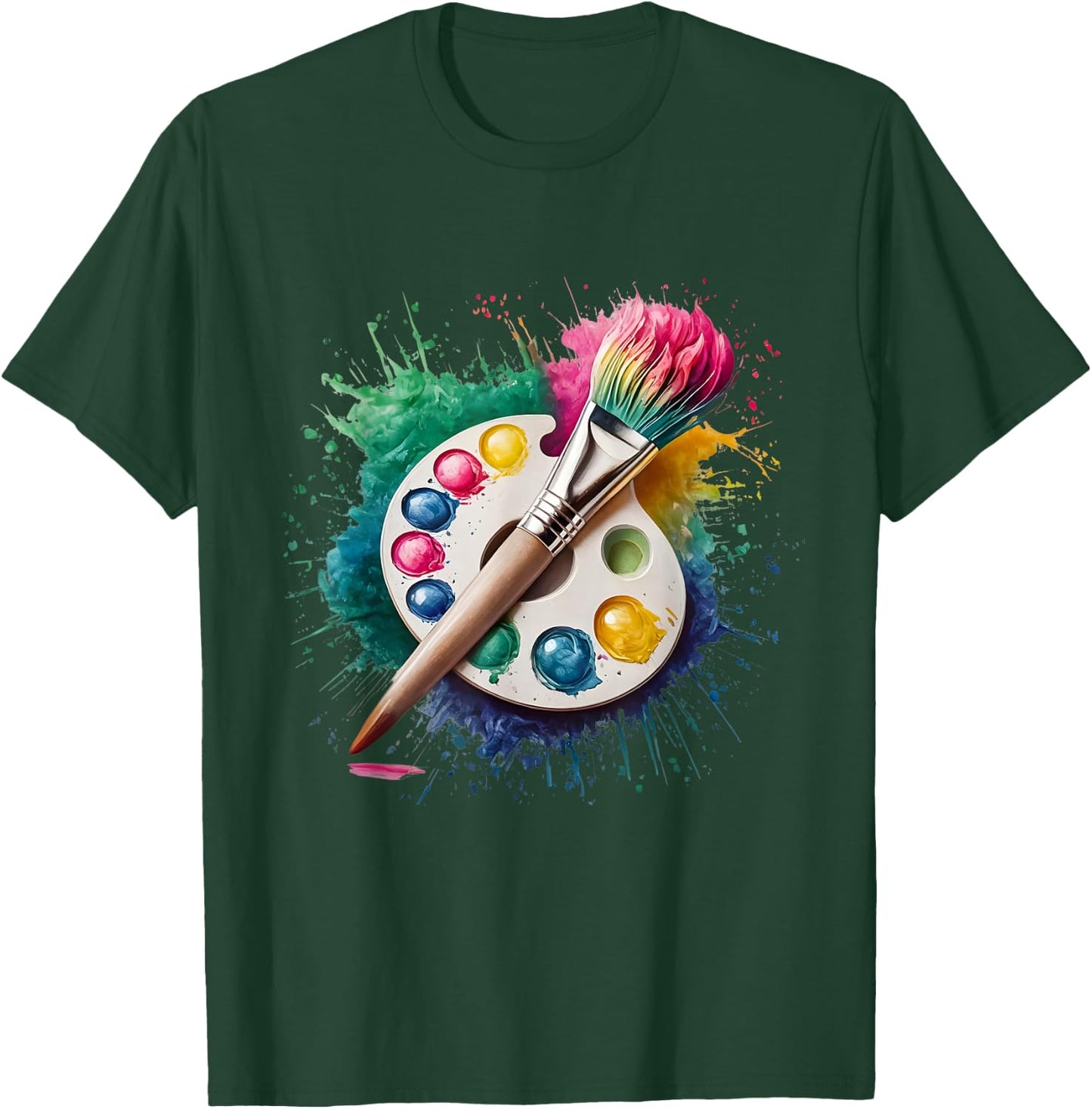 Paint Men Women Colourful Watercolour T-Shirt - T-Shirt | Forest