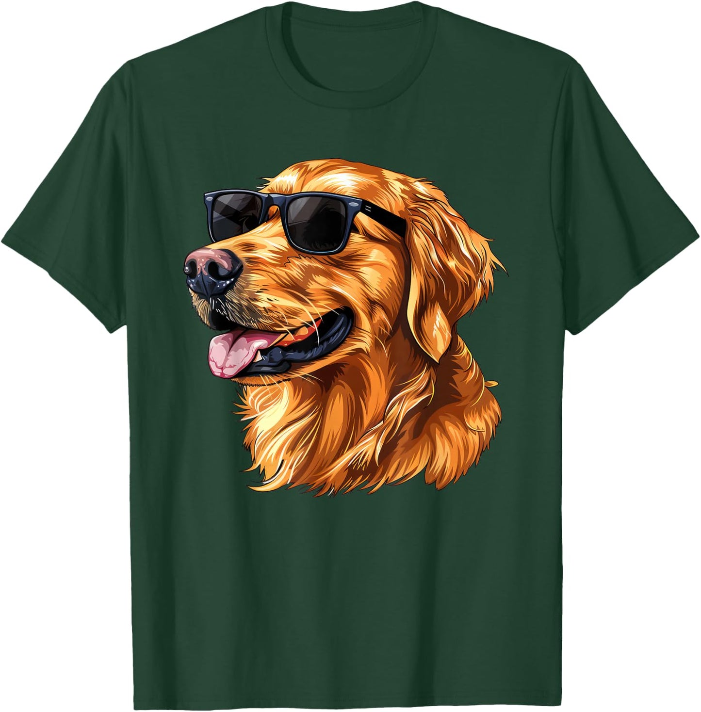 Golden Retriever Dog Sunglasses T-Shirt - T-Shirt | Forest