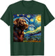 Chocolate Labrador Starry Night Shirt Vincent Van Gogh Lab T-Shirt - T-Shirt | Forest