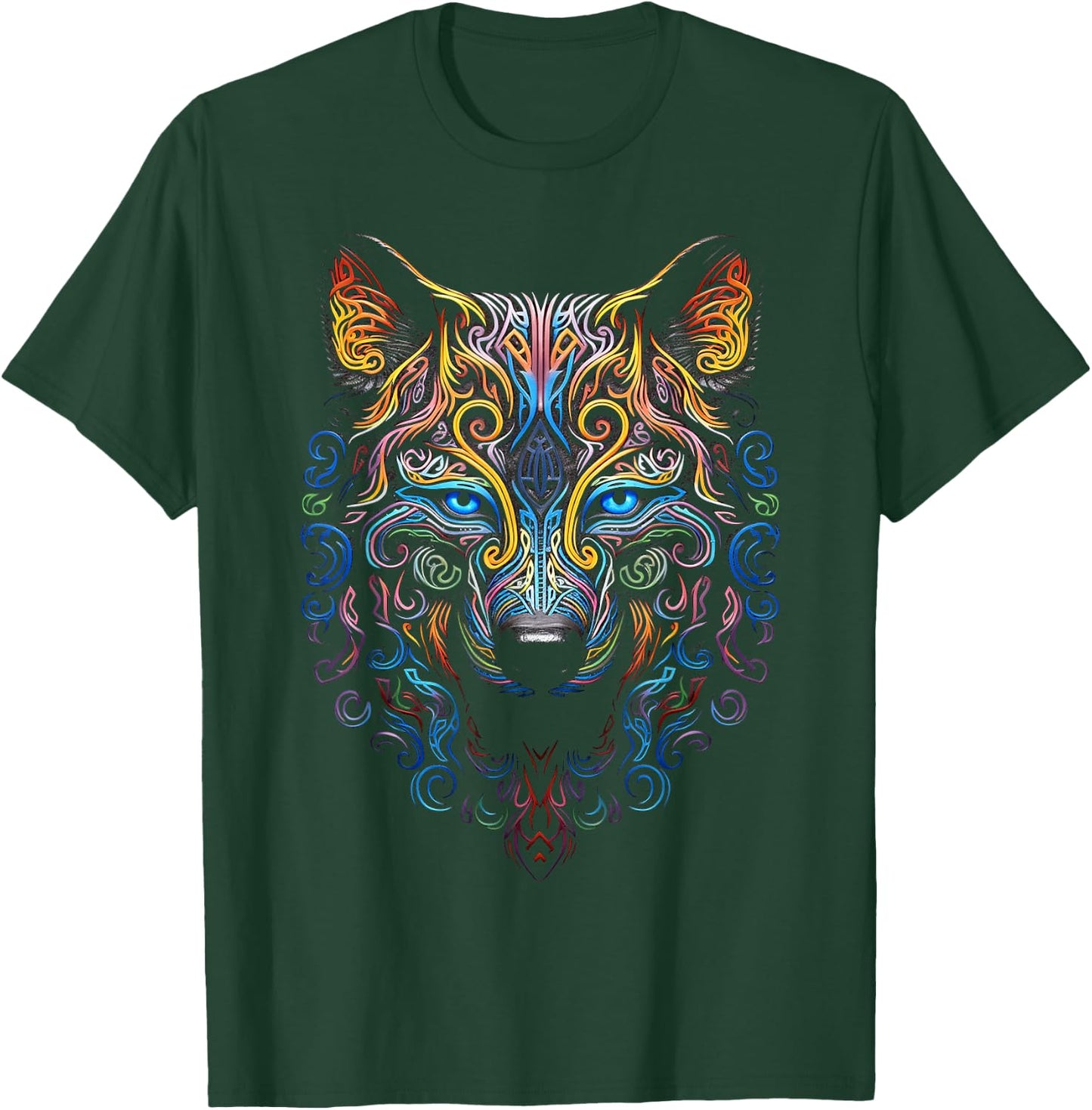 Wolf Animal Motif Artwork Wolf T-Shirt - T-Shirt | Forest