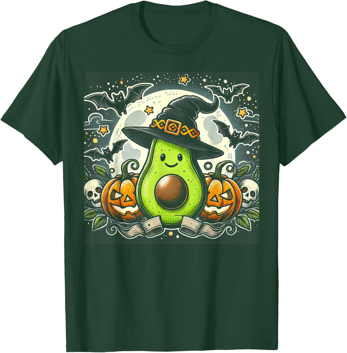 Avocado Witch Halloween T-Shirt - T-Shirt | Forest