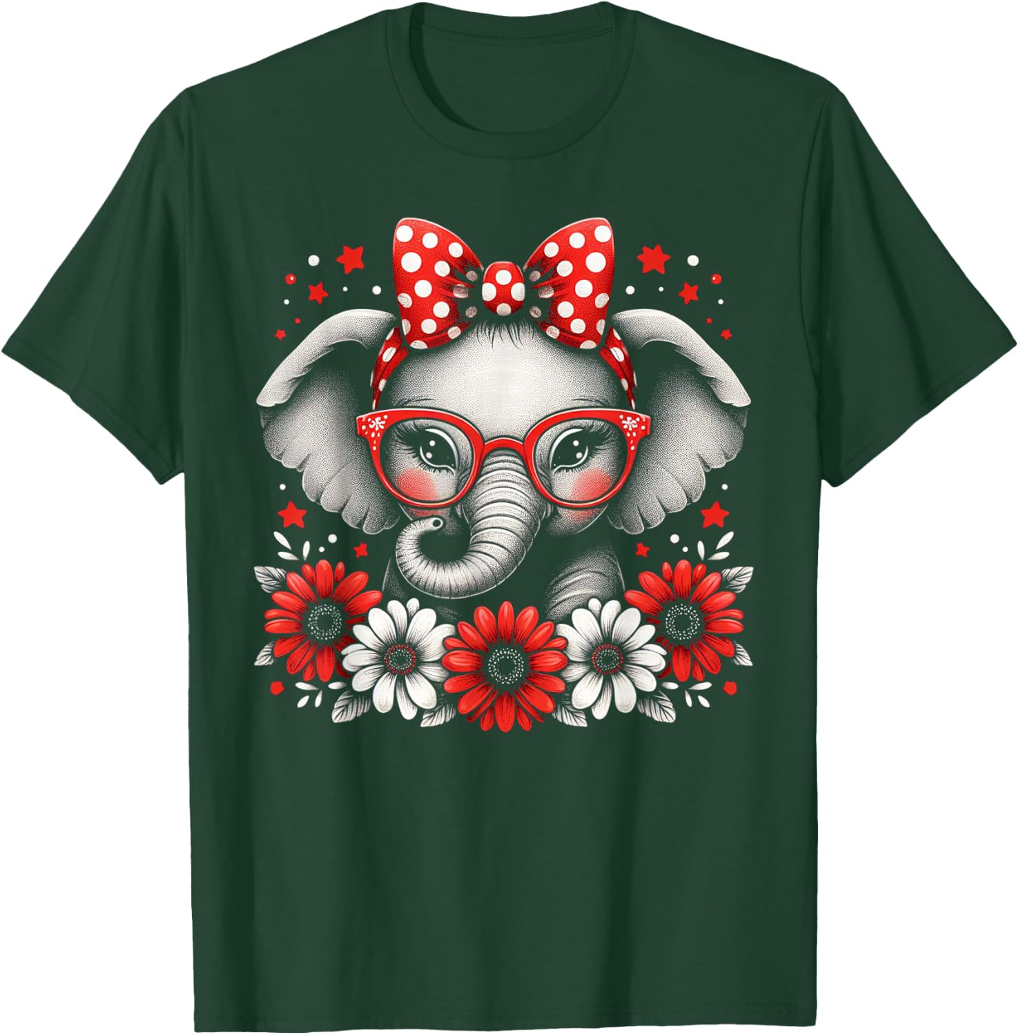 Elephant Nerd Glasses Headbands Clothes Gift Elephant T-Shirt - T-Shirt | Forest