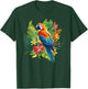 Parrot In Tropical Summer Flower Women Cockatiel Bird T-Shirt - T-Shirt | Forest