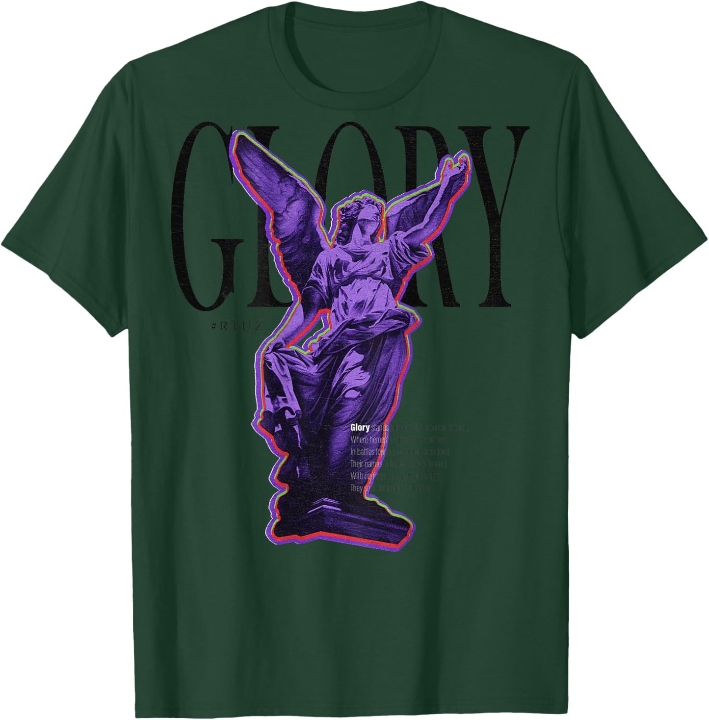 Back Print Y2K Aesthetic Streetwear Fashion Women Men Angel T-Shirt - T-Shirt | Forest
