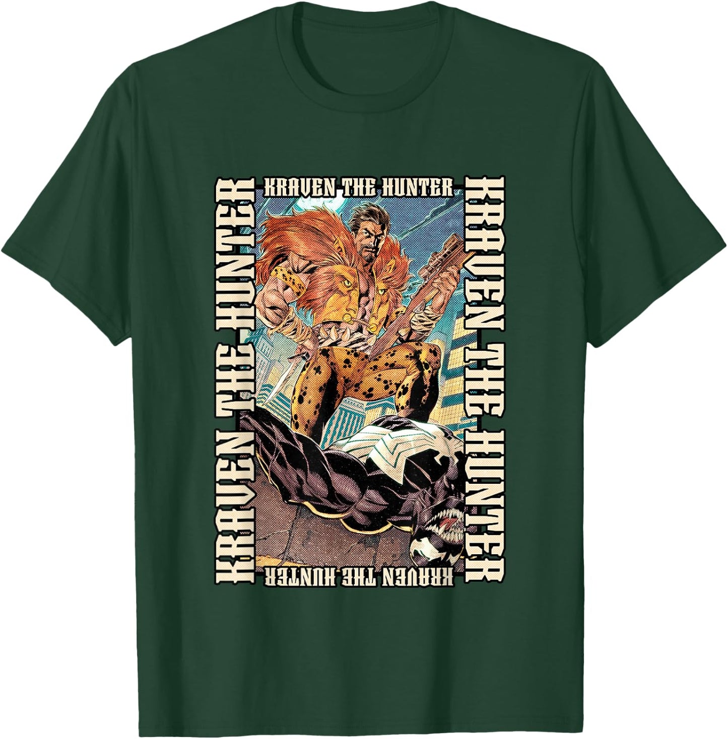 Marvel Universe Classic Kraven The Hunter Beating Venom T-Shirt - T-Shirt | Forest