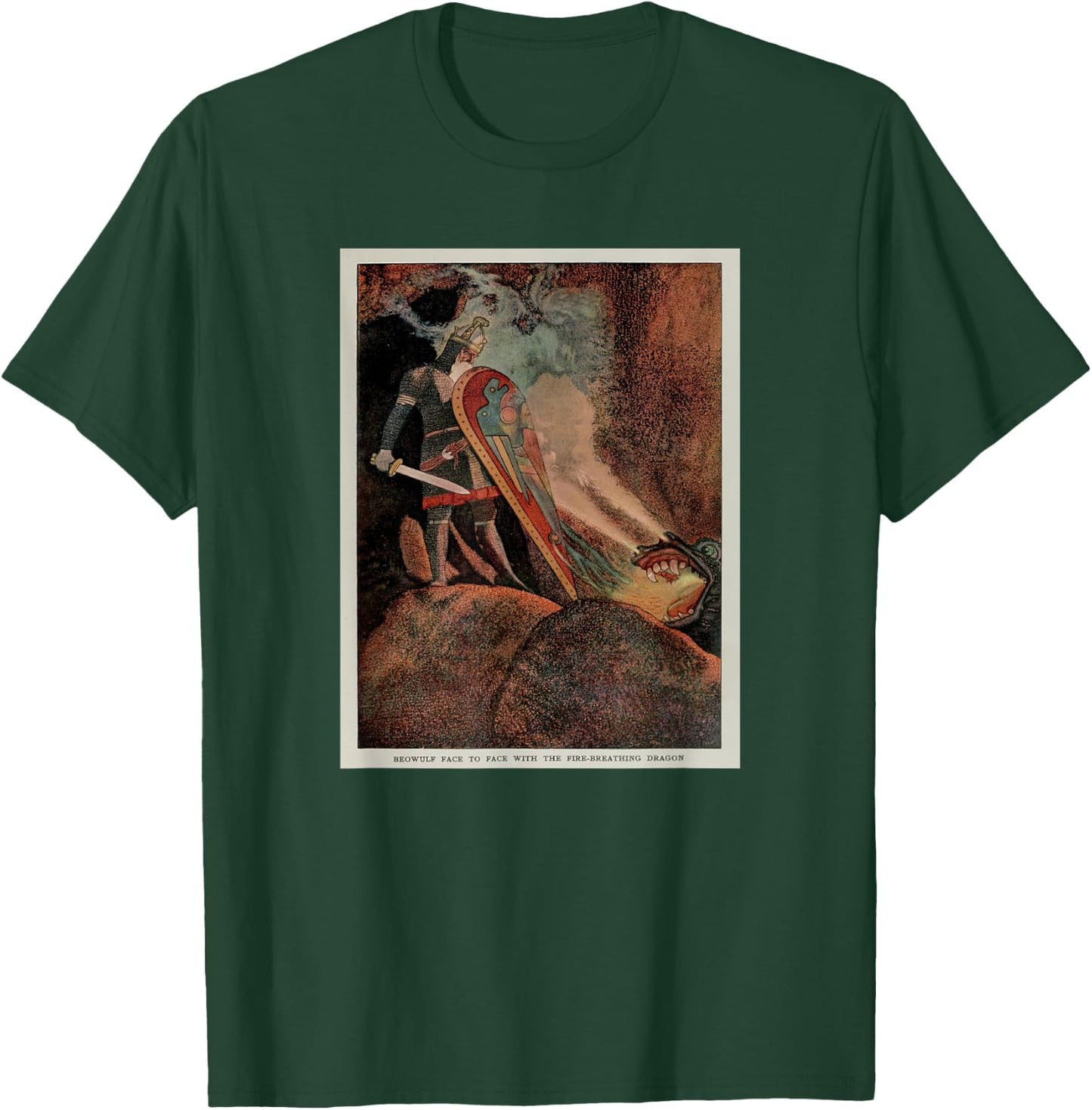 Beowulf Fighting the Dragon (1914) T-Shirt - T-Shirt | Forest
