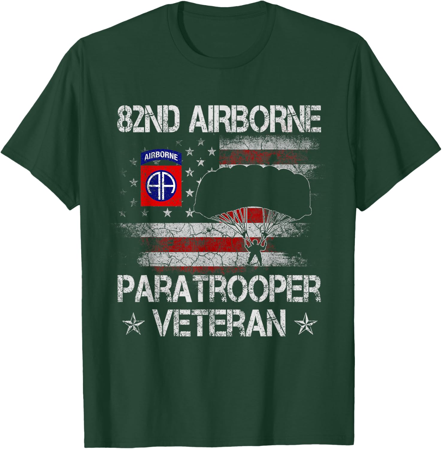 82nd Airborne Paratrooper Veteran Flag , Veterans Day T-Shirt - T-Shirt | Forest