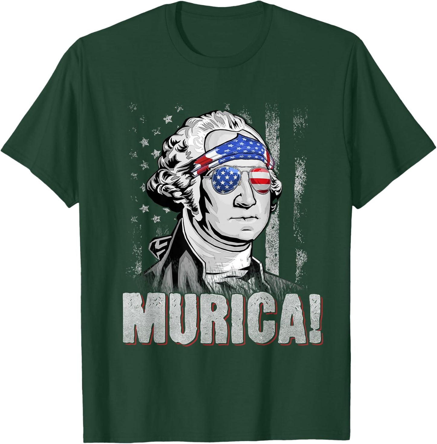 American Flag Murica Patriotic 4th of July George Washington Kids Men T-Shirt - T-Shirt | Forest