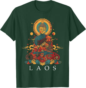 Laos Buddha Vintage Buddhist Souvenir T-Shirt - T-Shirt | Forest