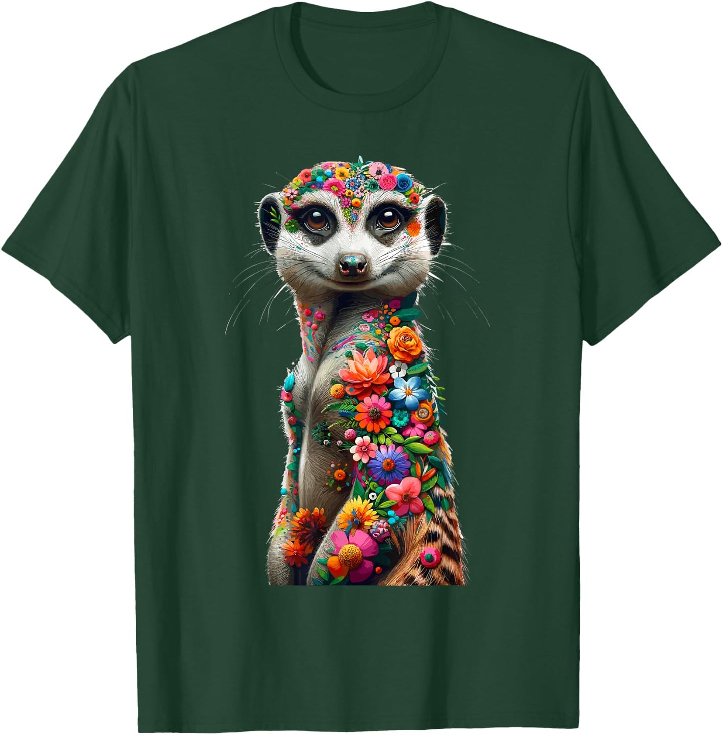 Floral Aesthetic Meerkat Lover Shirt Meerkat T-Shirt - T-Shirt | Forest