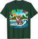 Summer Costume Corgi Sunglasses Surfing On Beach Surfer T-Shirt - T-Shirt | Forest