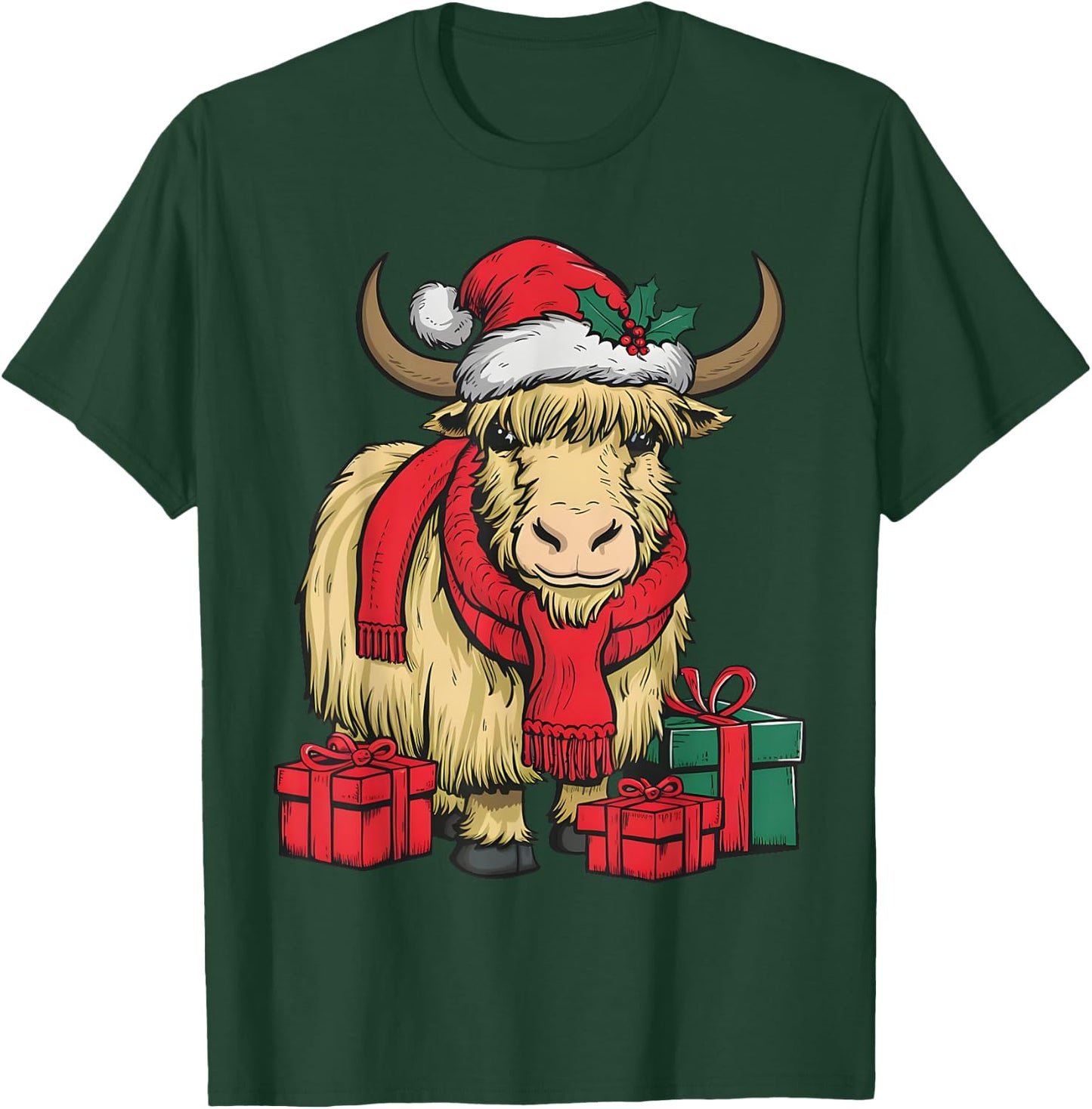 Funny Yak Lover Xmas Holiday Santa Yak Christmas T-Shirt - T-Shirt | Forest
