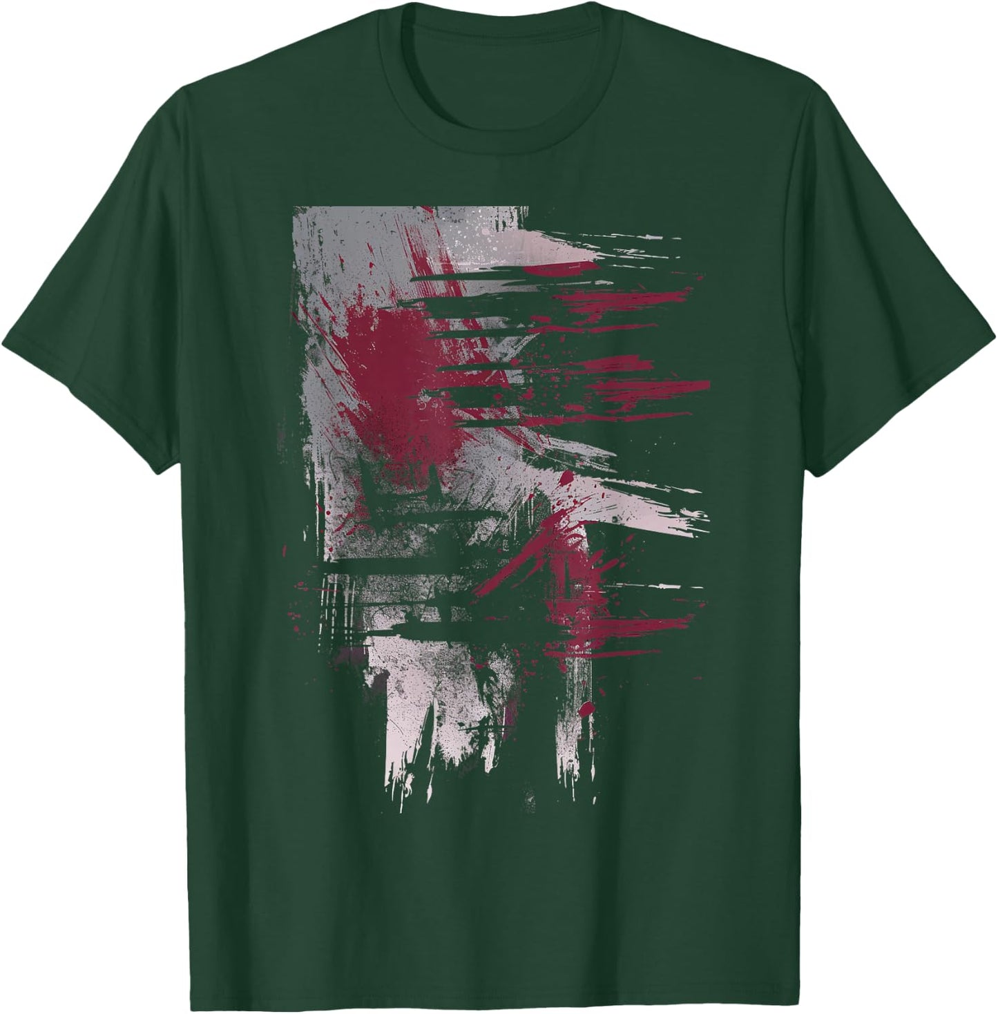 Grunge Black and Red Artistic Design T-Shirt - T-Shirt | Forest