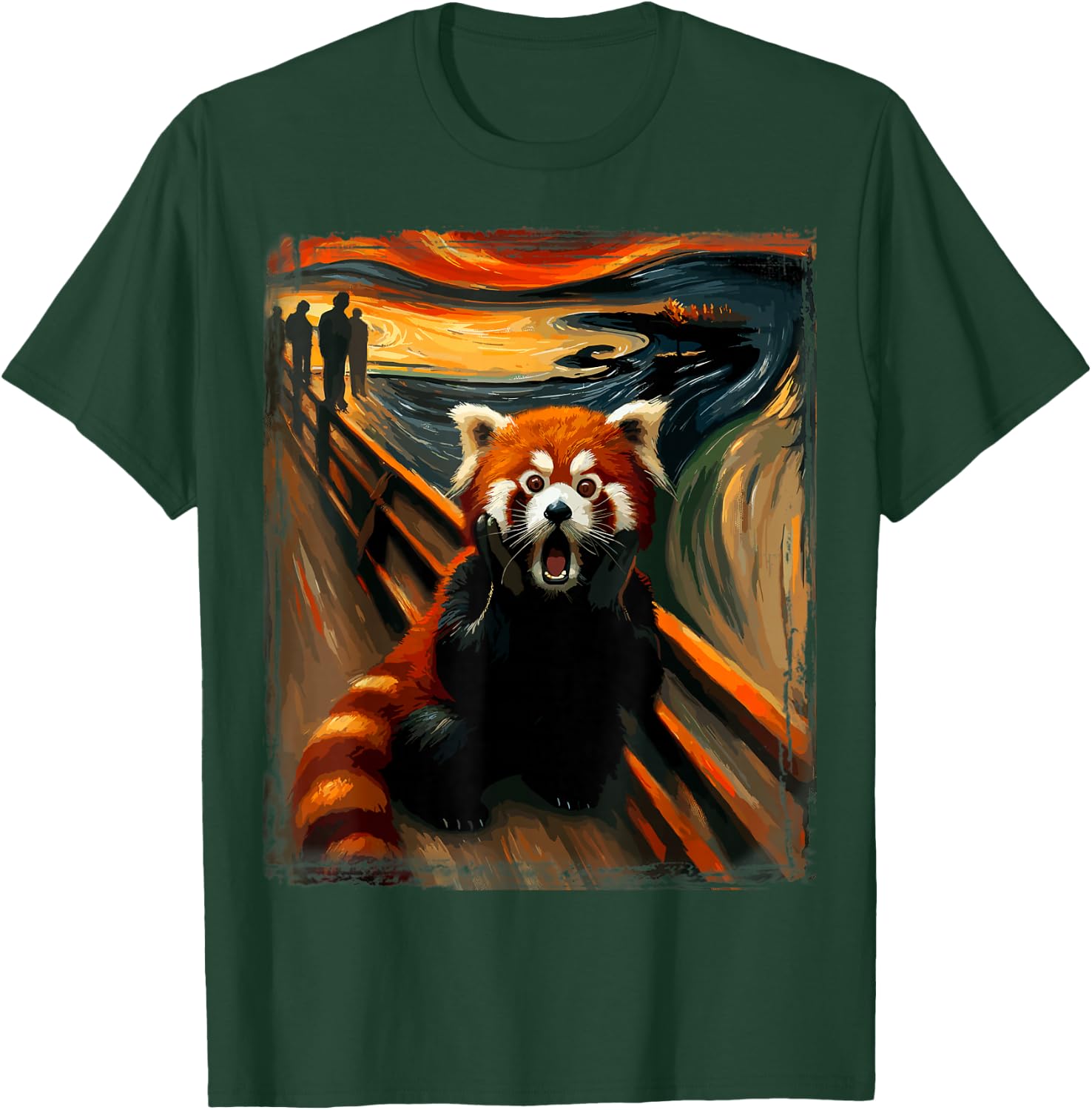 Scream Parody Funny Animal Painting Art Artistic Red Panda T-Shirt - T-Shirt | Forest