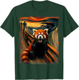 Scream Parody Funny Animal Painting Art Artistic Red Panda T-Shirt - T-Shirt | Forest