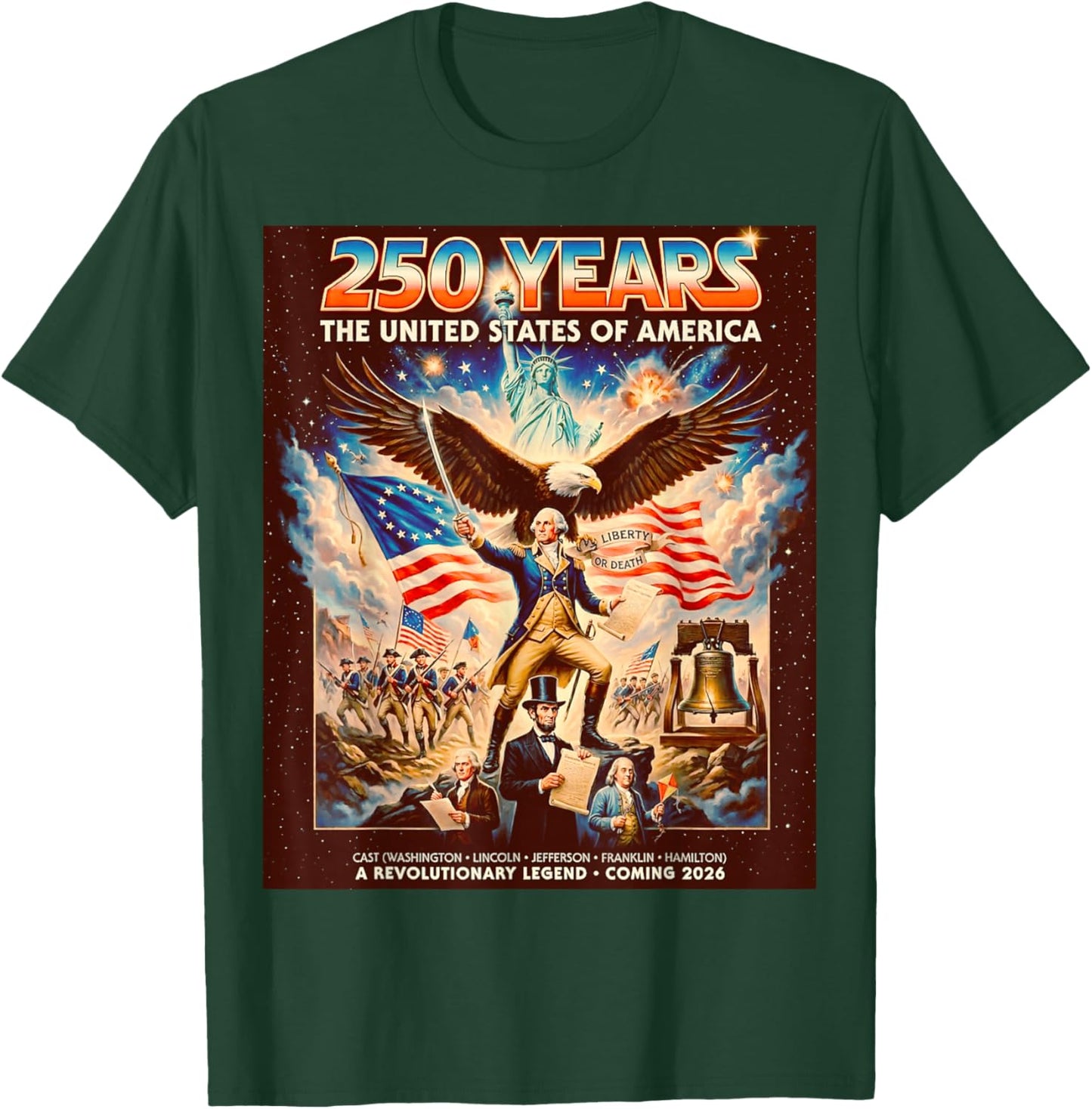 Retro Funny Poster Style United States 250 Anniversary T-Shirt - T-Shirt | Forest