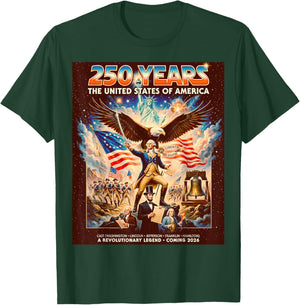 Retro Funny Poster Style United States 250 Anniversary T-Shirt - T-Shirt | Forest