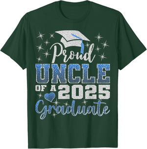 Super Proud Uncle of 2025 Graduate Awesome Family College T-Shirt - T-Shirt | Forest