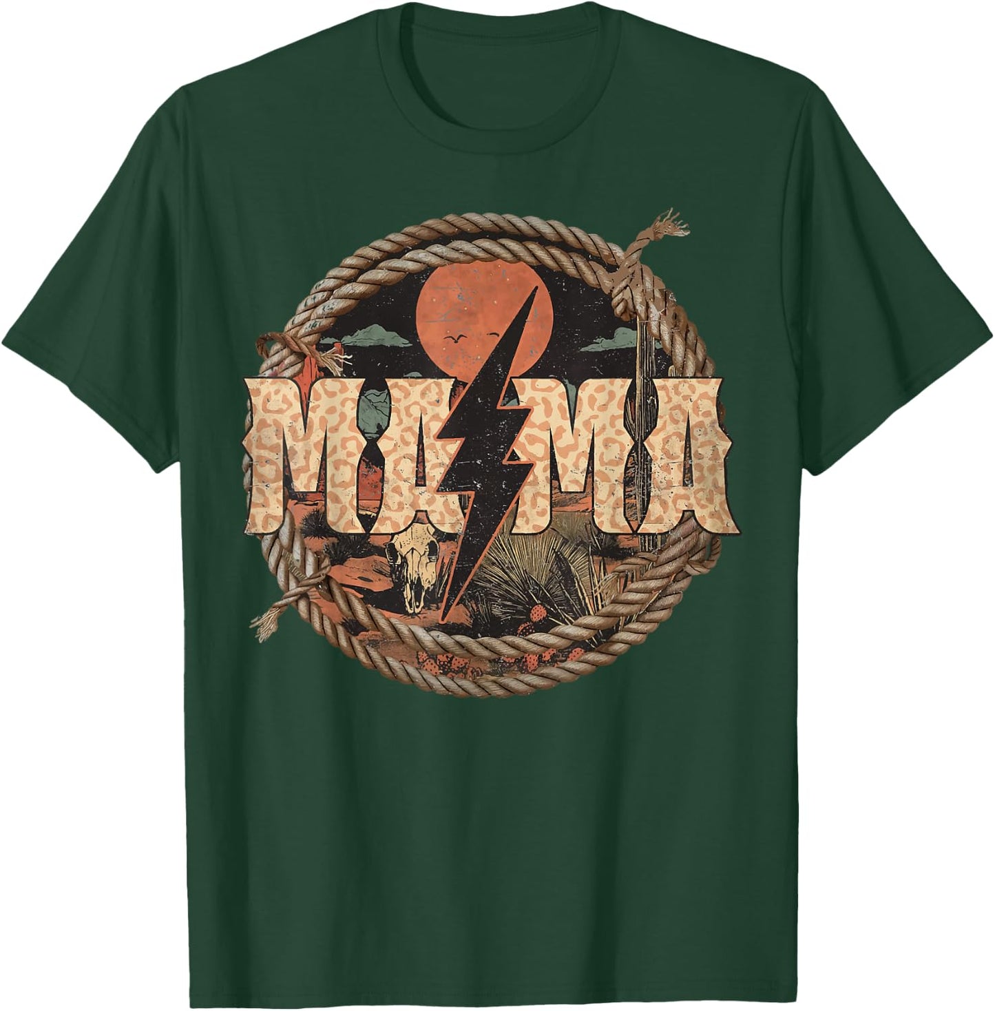 Mama western lightning bolt Mother's Day T-Shirt - T-Shirt | Forest